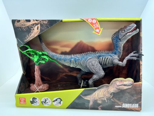 Blå raptor dinosaur med lyd