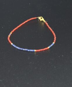 Petit armbånd rød agat og lapis