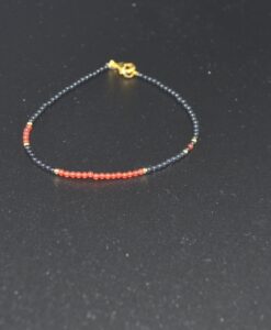 Petit armbånd hematitt og rød agat  2mm
