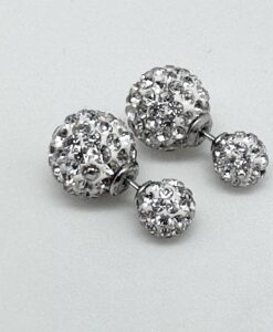 Zirkon ørepynt dobbel 10mm