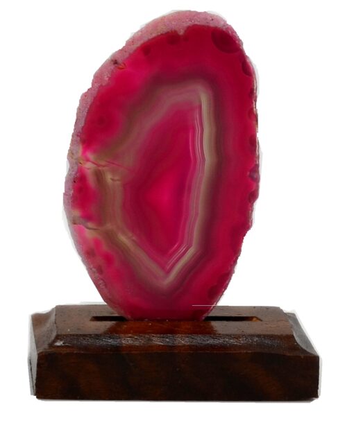 Agatskive på fot rosa