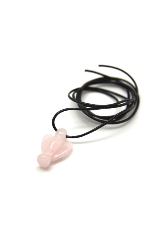 Engel rosa kvarts med snor