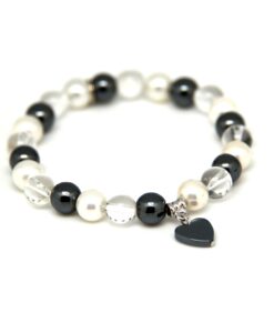 Armbånd i kvarts m/hjerte