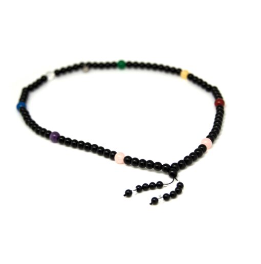 Elastisk kjede med chakra og sort agat