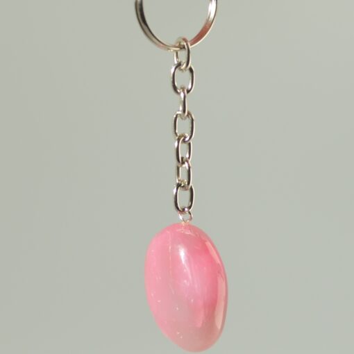 Nøkkelring rosa agat