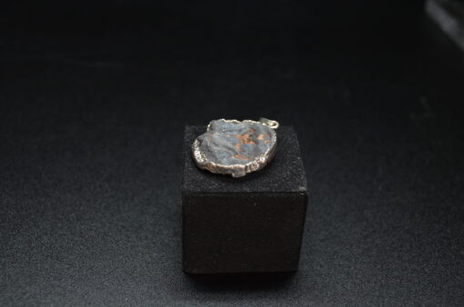 Agate anheng rund m/sølv
