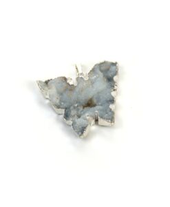Agate anheng sommerfugl m/sølv