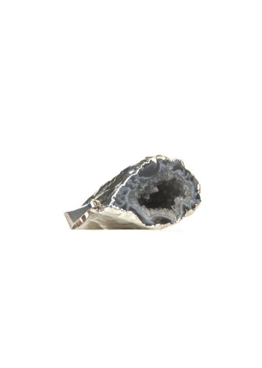 Agat geode anheng m/sølv