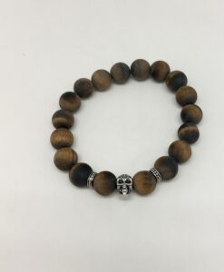 Armbånd m/skalle. matt tigerøye